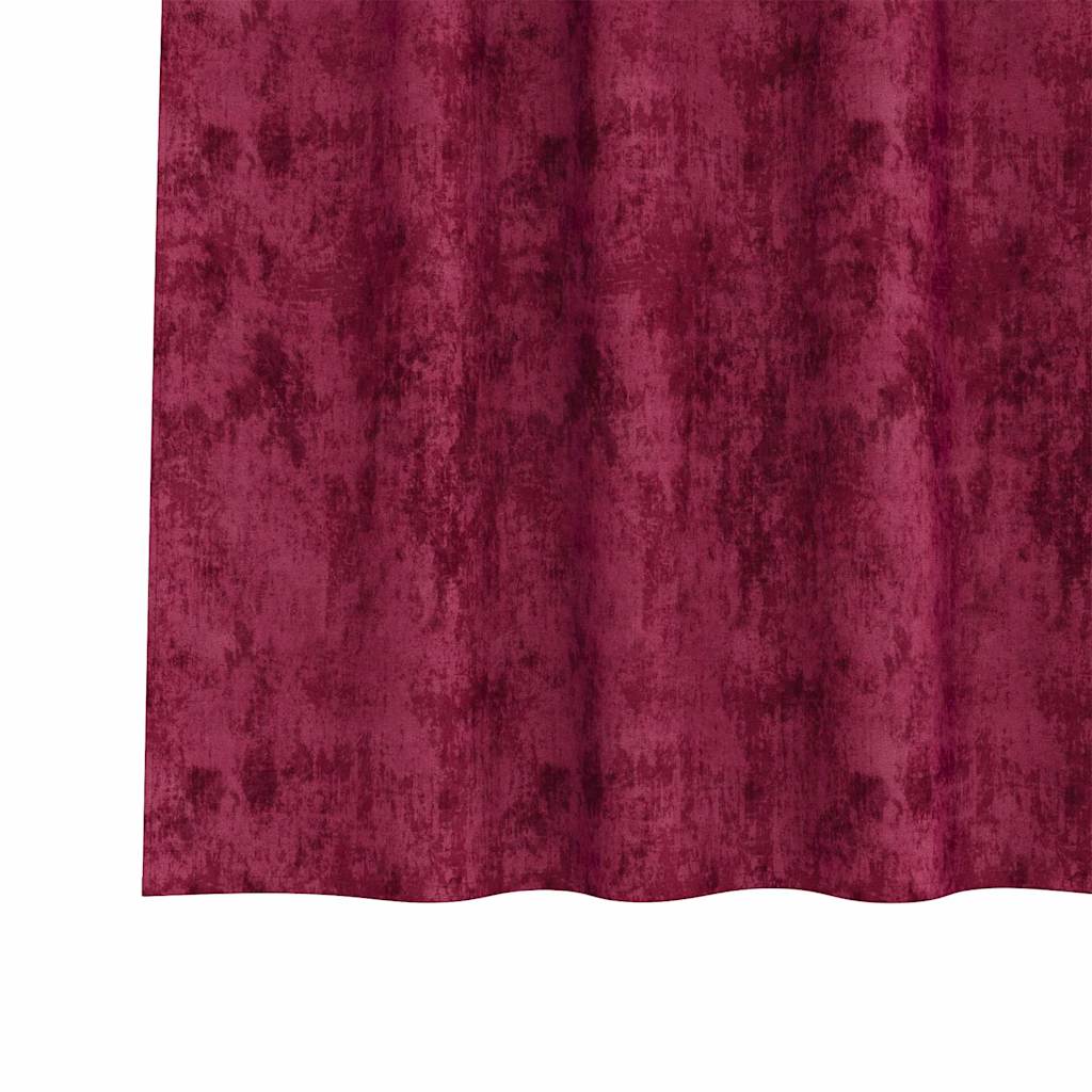 Curtain with Curtains 2 pcs Wine red 260 x 140 cm Velvet