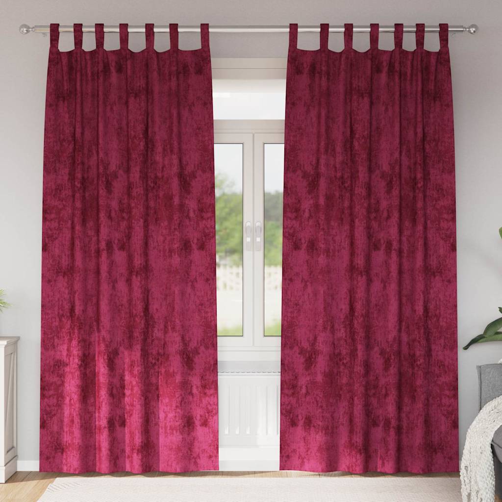 Curtain with Curtains 2 pcs Wine red 260 x 140 cm Velvet