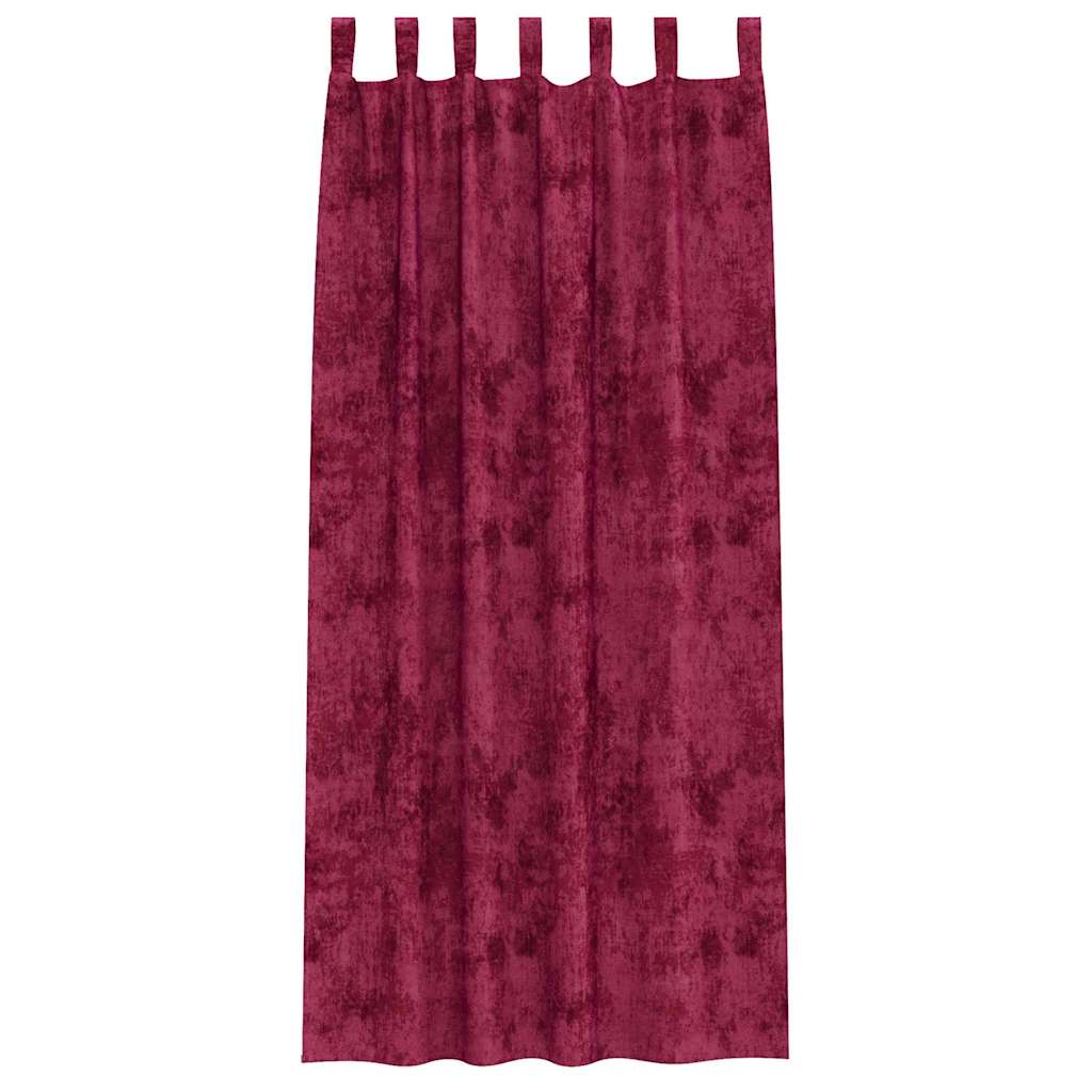 Curtain with Curtains 2 pcs Wine red 260 x 140 cm Velvet