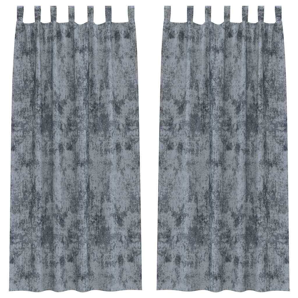 Curtain with Curtains 2 pcs Silver grey 260 x 140 cm Velvet