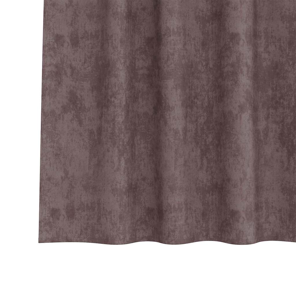 Curtain with Curtains 2 pcs Brown 175 x 140 cm Velvet