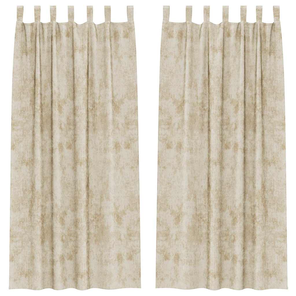 Curtain with Curtains 2 pcs Cream 245 x 140 cm Velvet