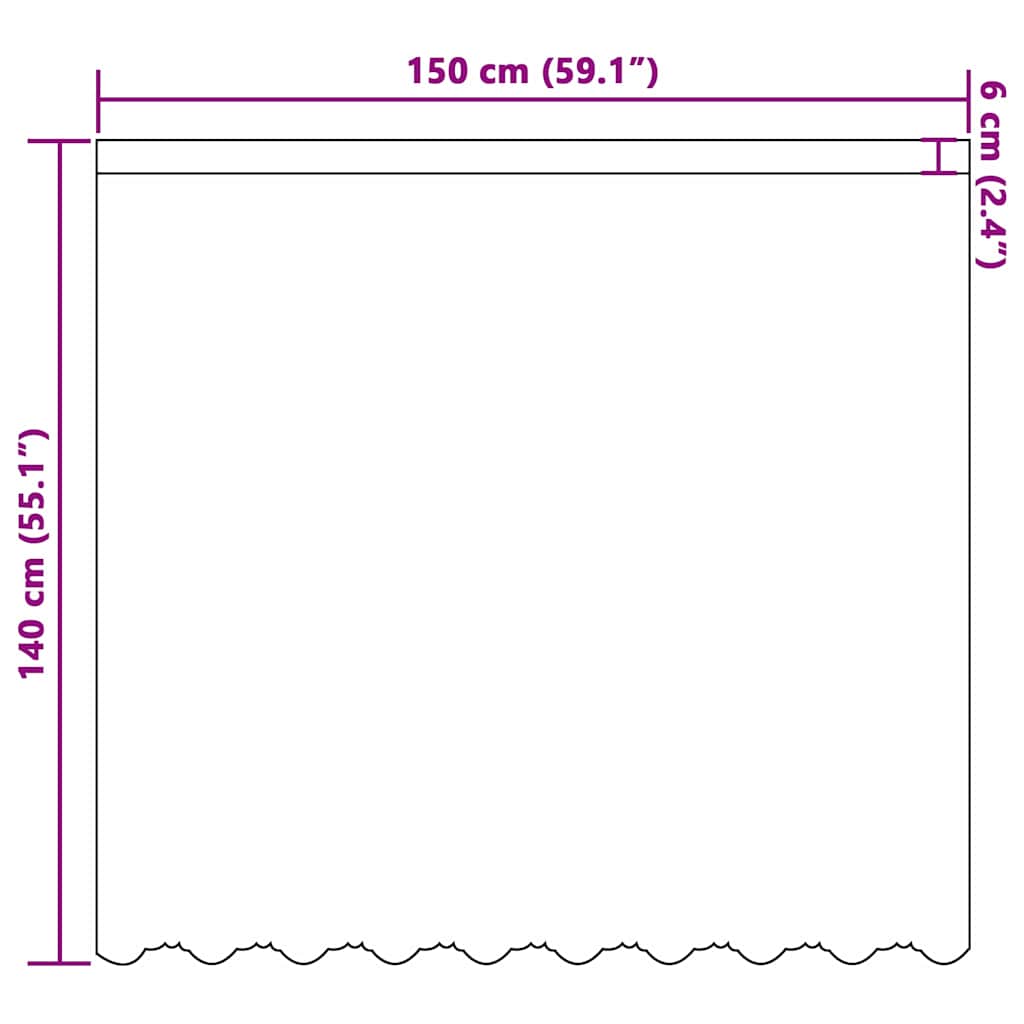 Lace Curtain with Curtains Floral White 140 x 150 cm Polyester