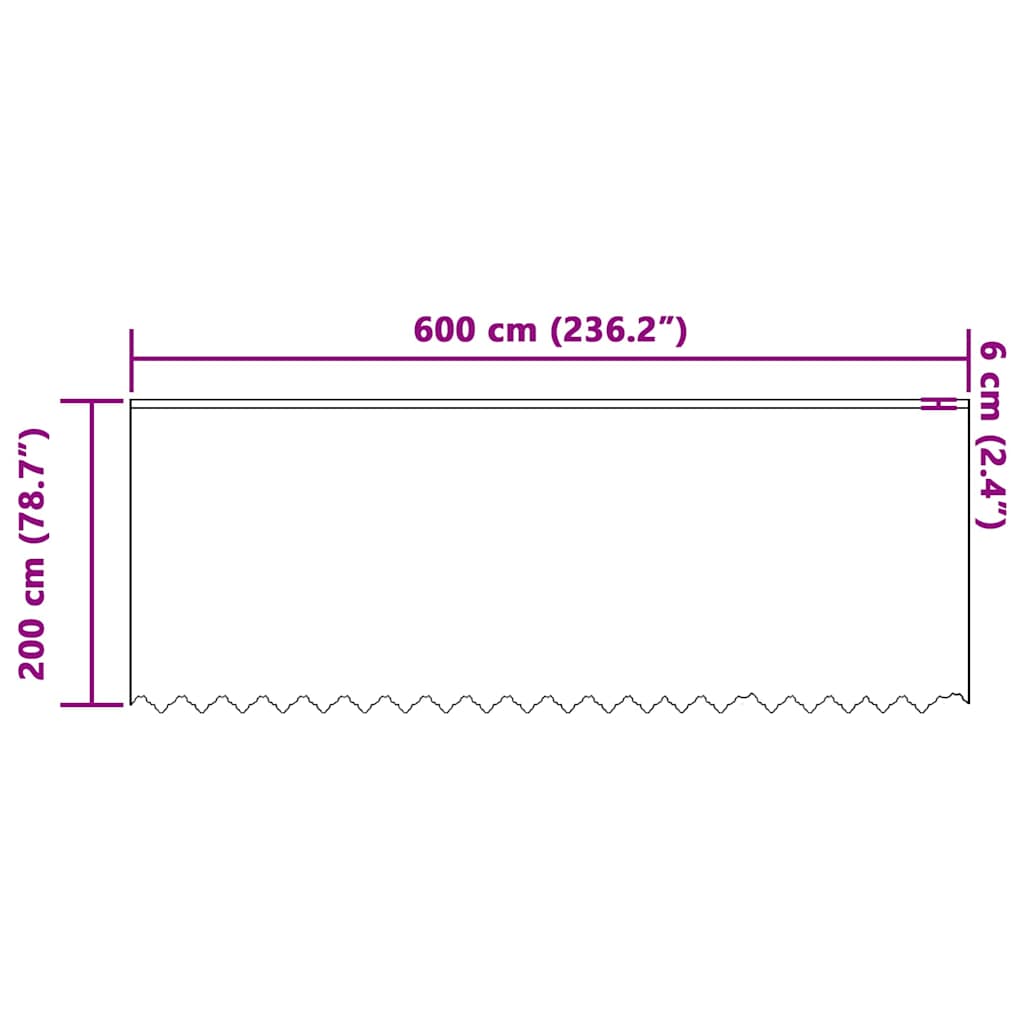 Lace Curtain with Curtains Floral White 200 x 600 cm Polyester