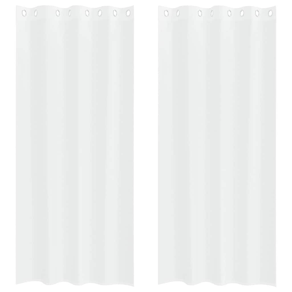 Curtains with Curtains 2 pcs White 140x260cm Polyester