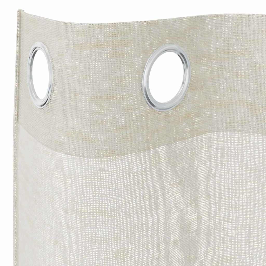 Curtains with Curtains 2 pcs Cream 140x140cm Polyester