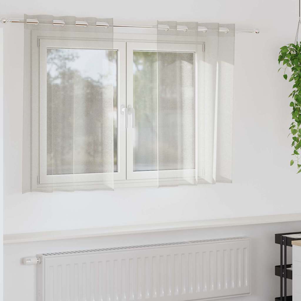 Curtains with Curtains 2 pcs Cream 140x140cm Polyester