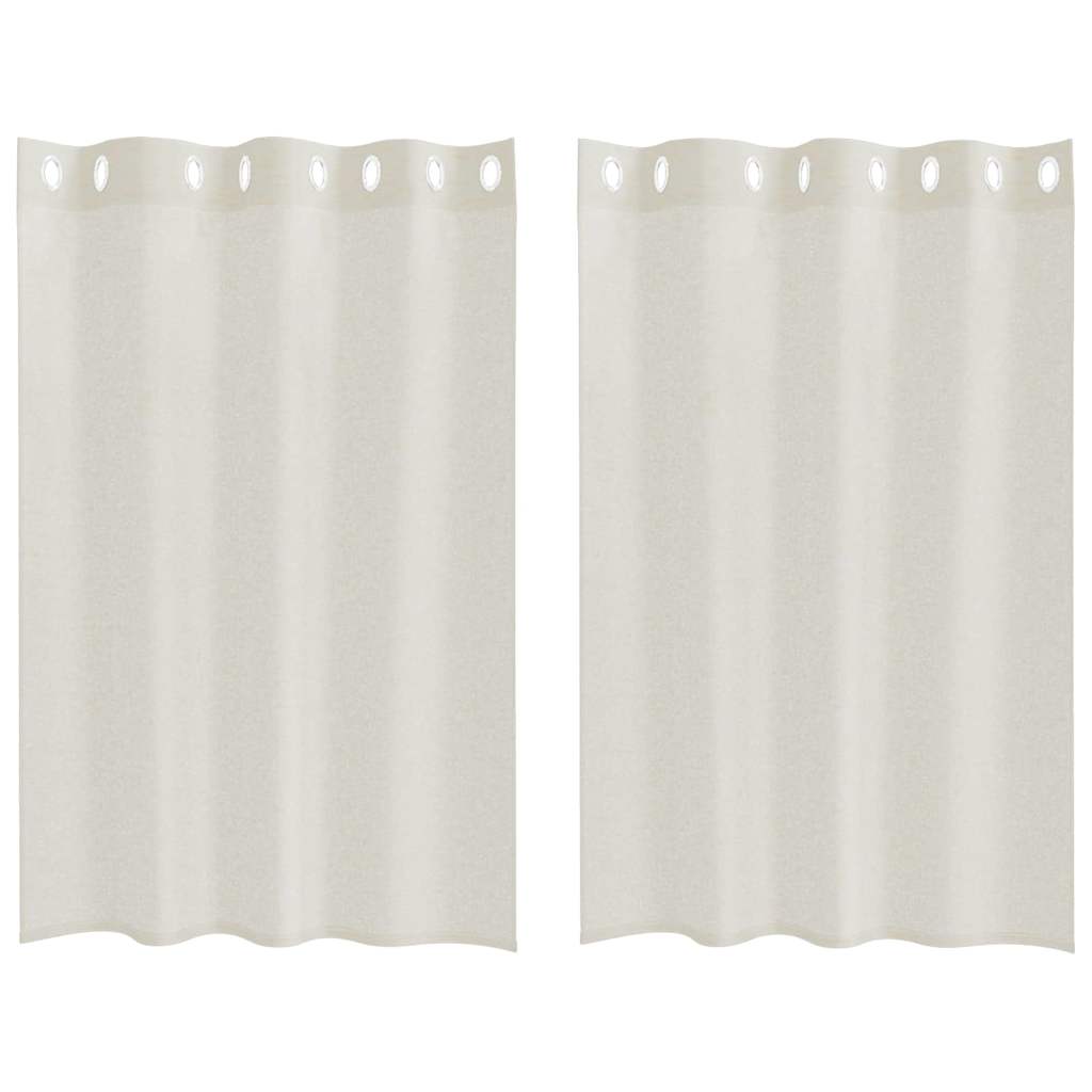 Curtains with Curtains 2 pcs Cream 140x140cm Polyester