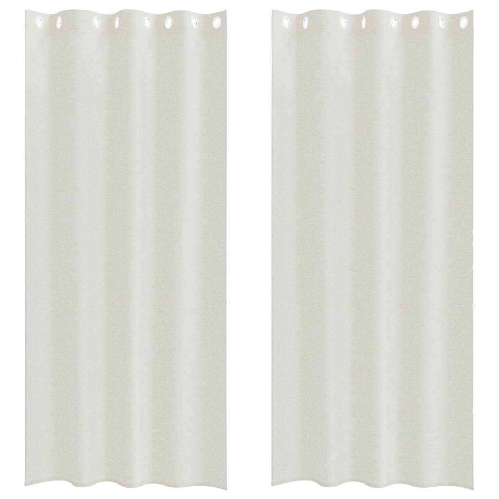 Curtains with Curtains 2 pcs Cream 140x260cm Polyester