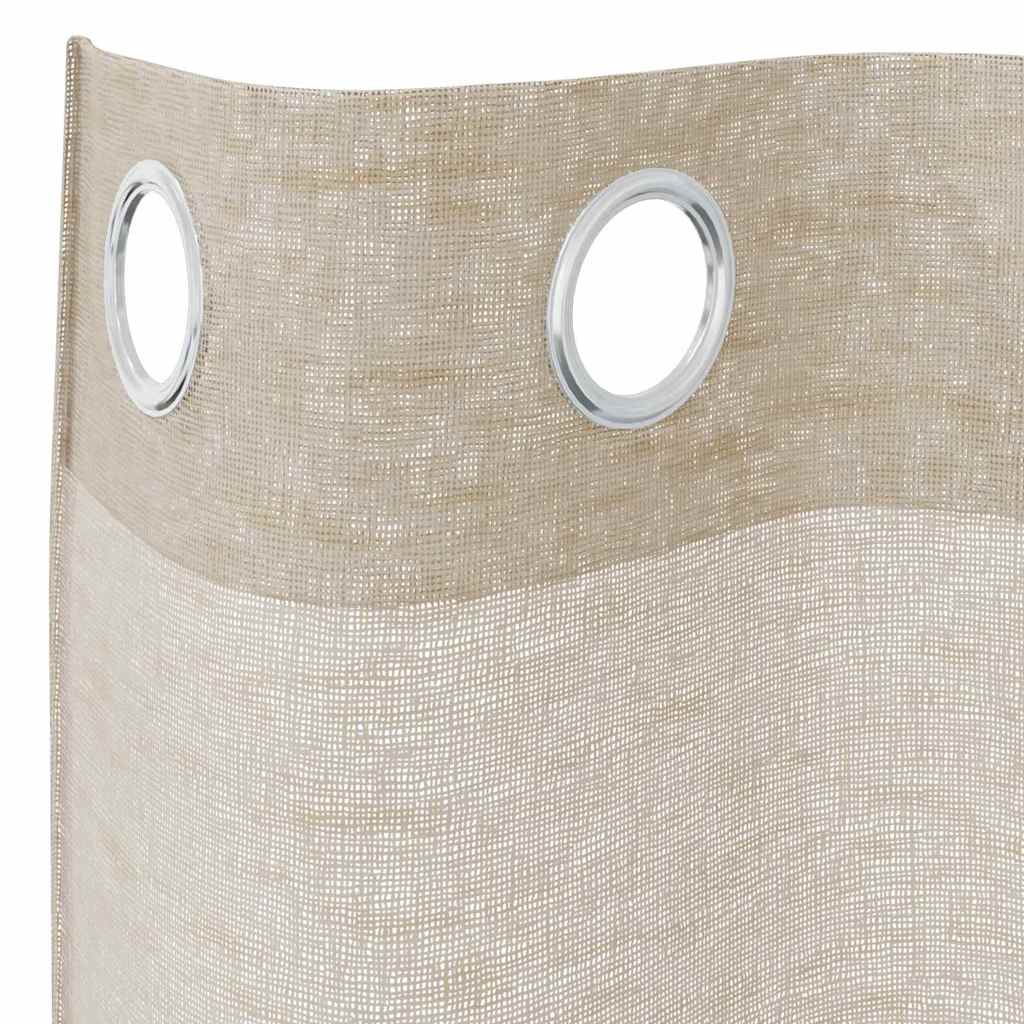 Curtains with Curtains 2 pcs Sand 140x140cm Polyester