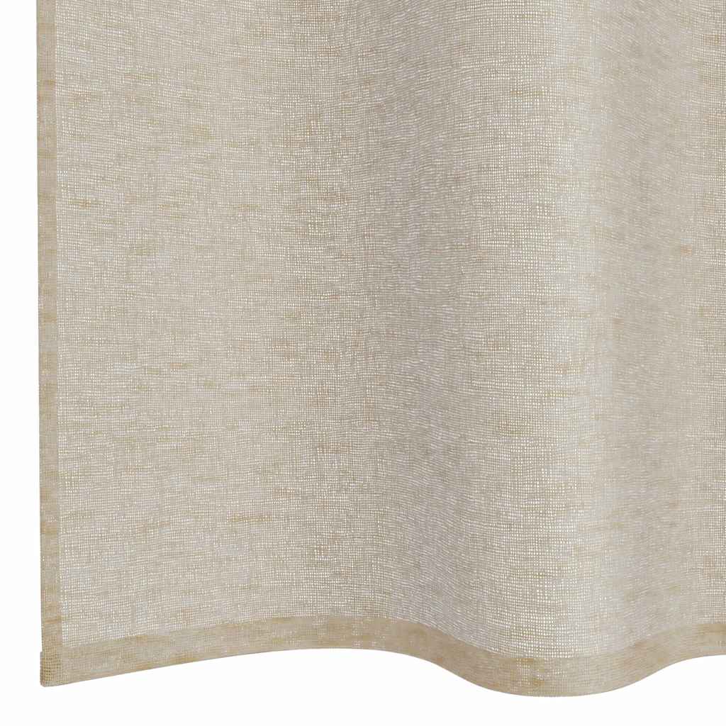 Curtains with Curtains 2 pcs Sand 140x140cm Polyester
