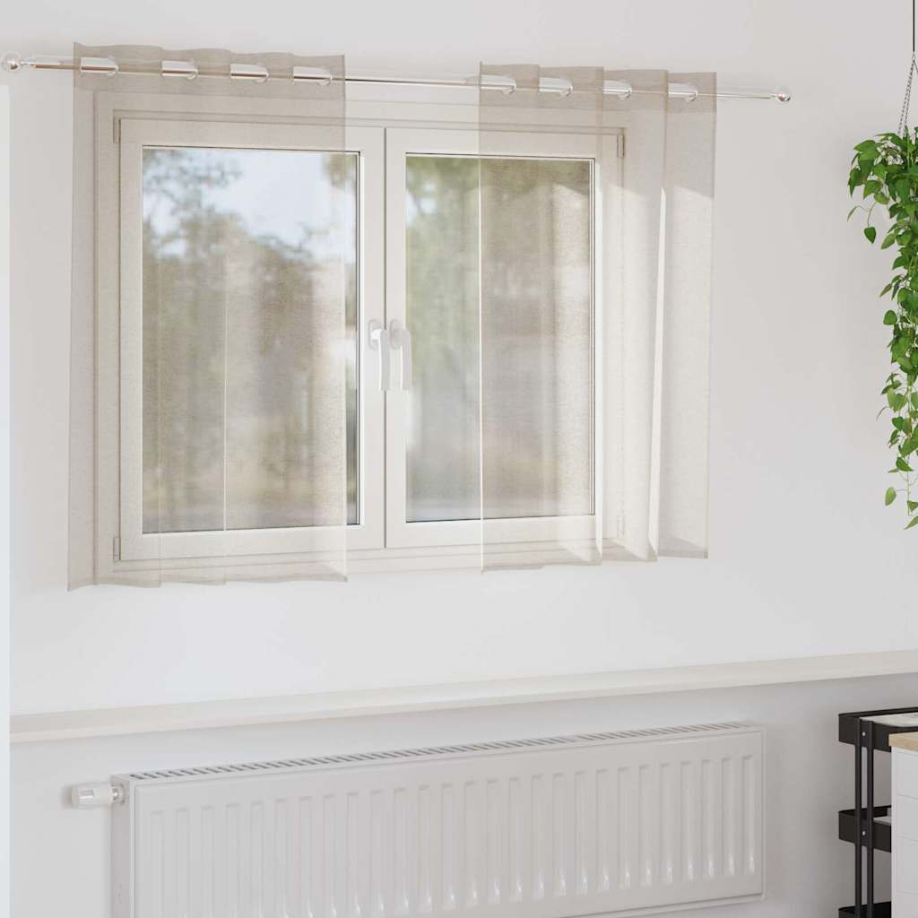 Curtains with Curtains 2 pcs Sand 140x140cm Polyester