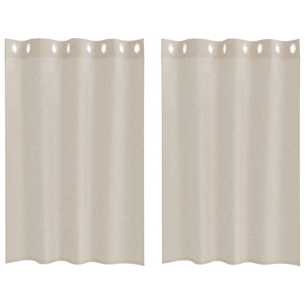 Curtains with Curtains 2 pcs Sand 140x140cm Polyester
