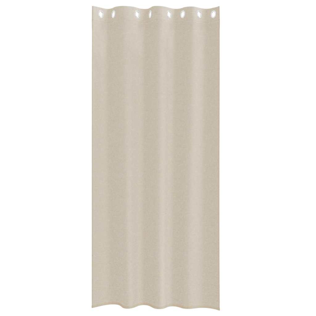 Curtains with Curtains 2 pcs Sand 140x260cm Polyester