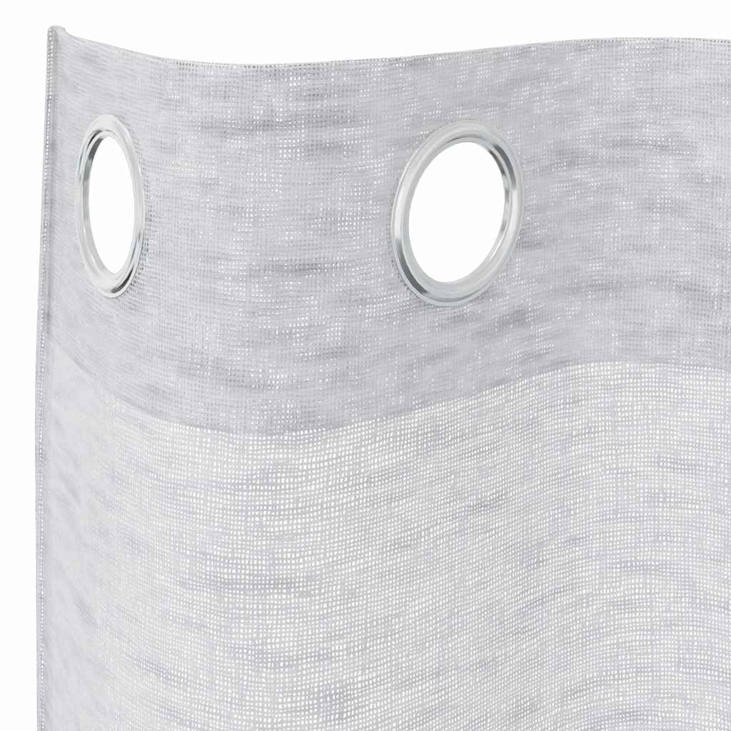 Curtains with Curtains 2 pcs Light grey 140x140cm Polyester