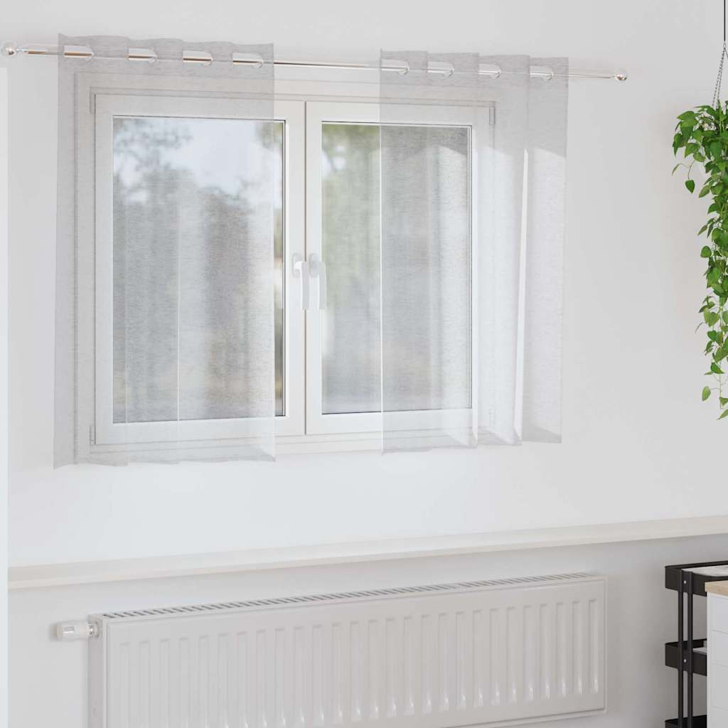 Curtains with Curtains 2 pcs Light grey 140x140cm Polyester