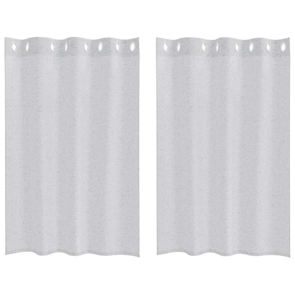 Curtains with Curtains 2 pcs Light grey 140x140cm Polyester