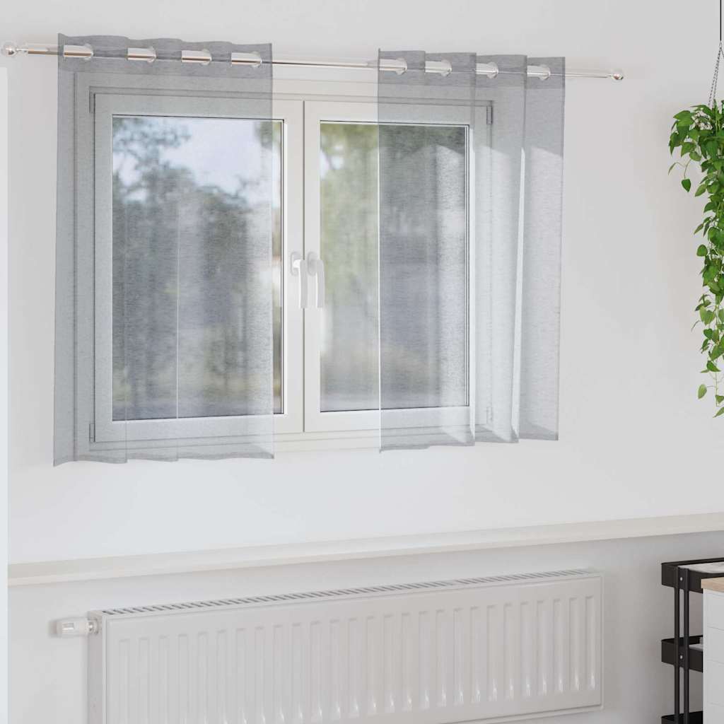 Curtains with Curtains 2 pcs Dark grey 140x140cm Polyester