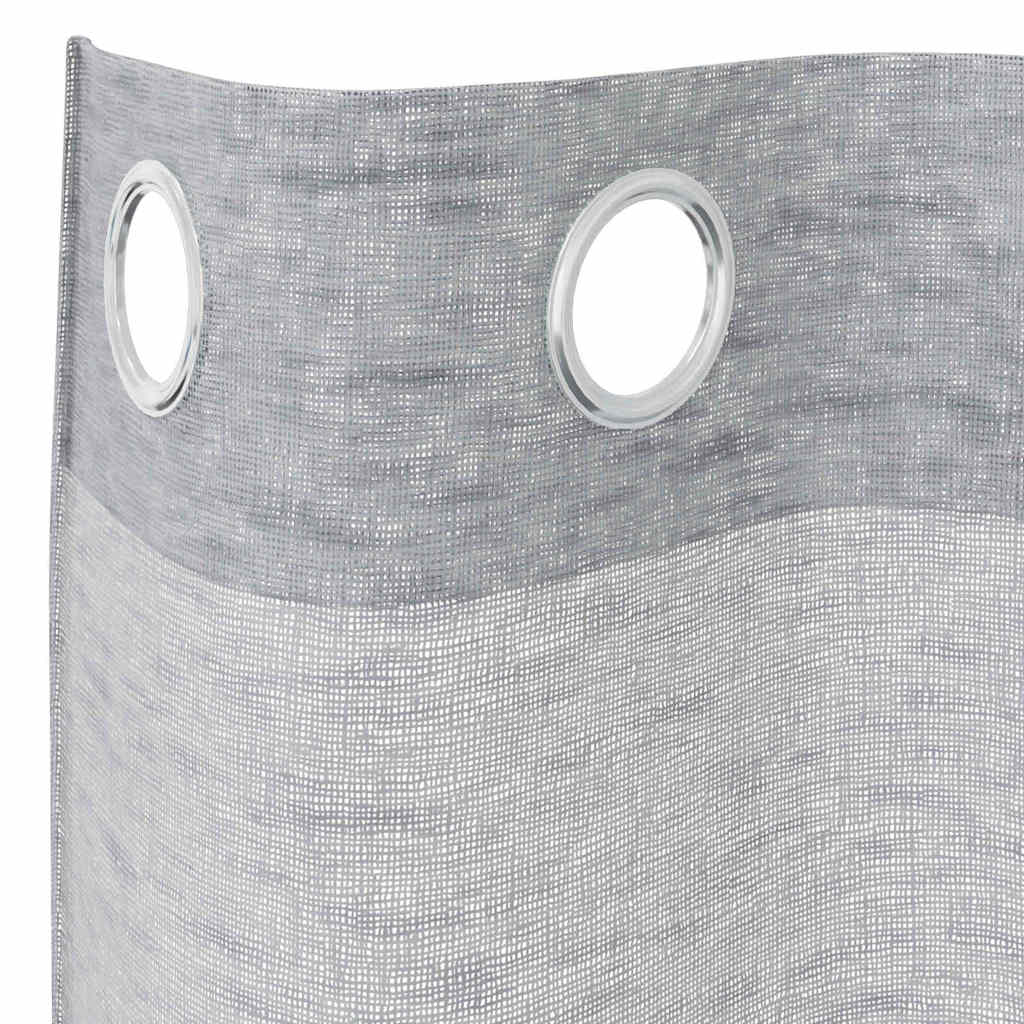 Curtains with Curtains 2 pcs Dark grey Polyester