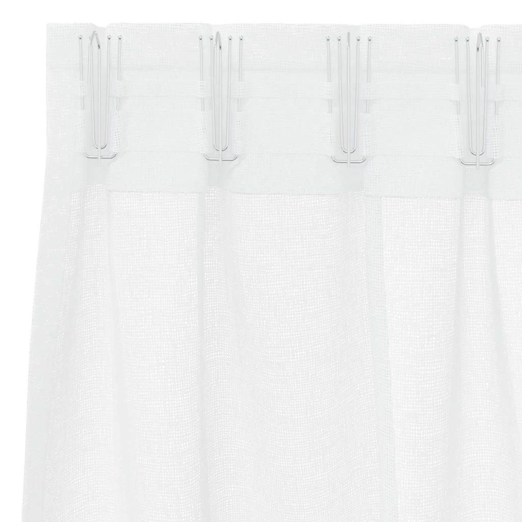 Curtains with Curtains 2 pcs White 140x140cm Polyester