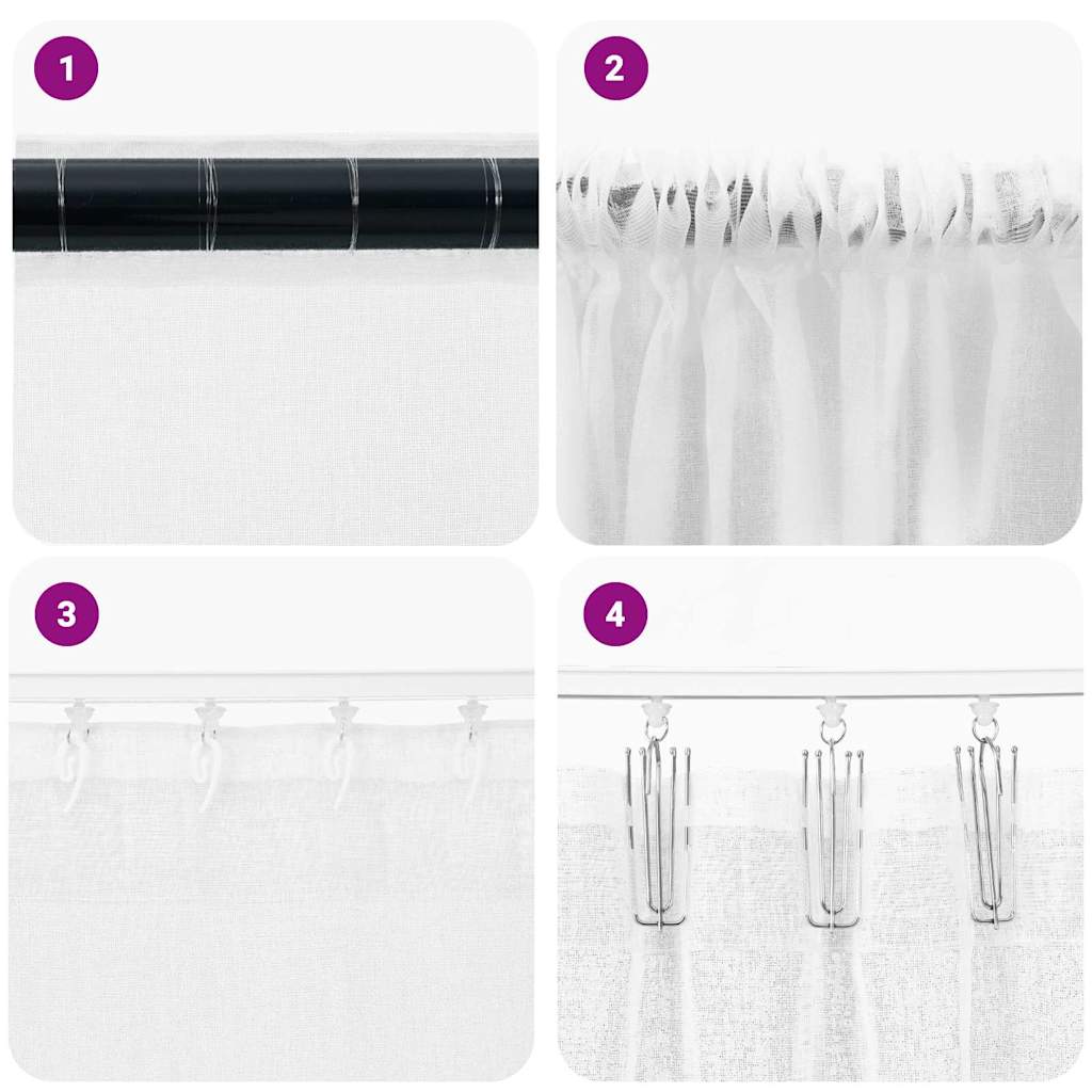 Curtains with Curtains 2 pcs White 140x140cm Polyester