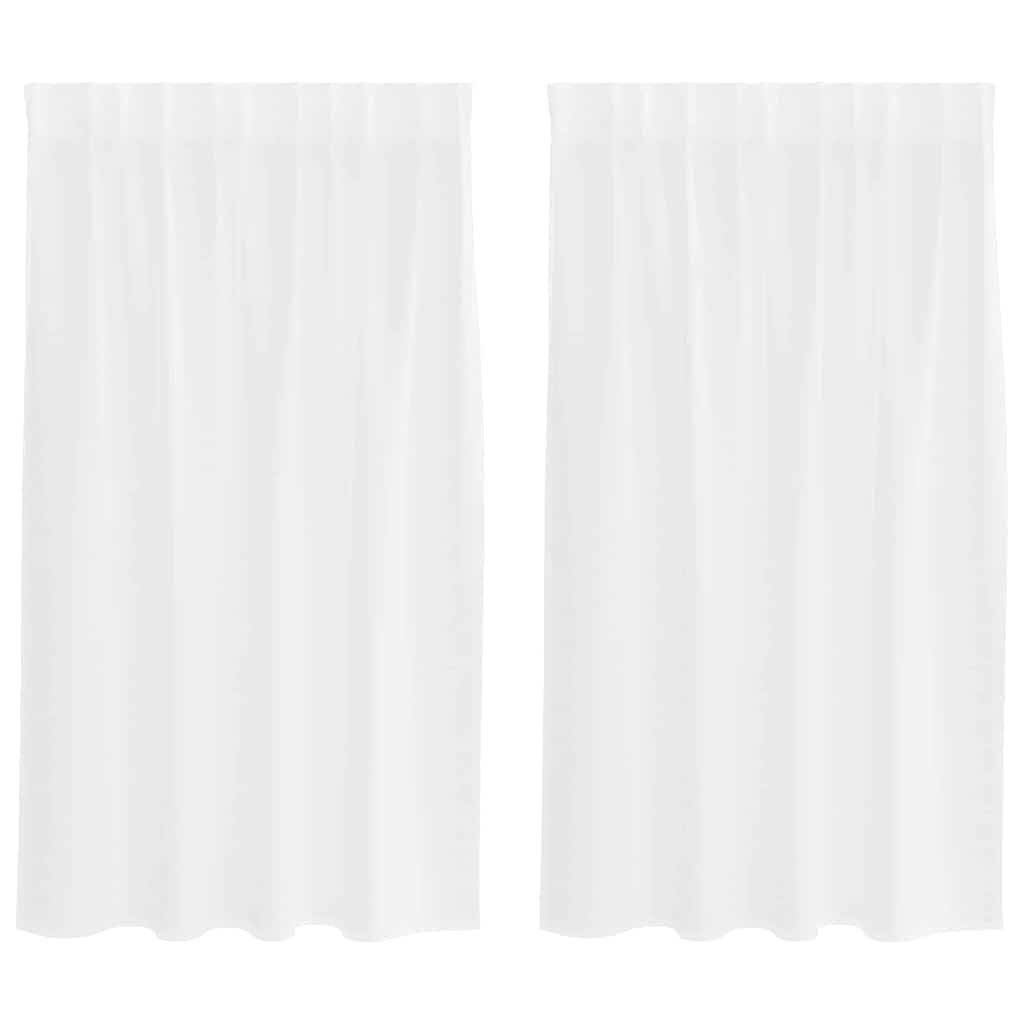Curtains with Curtains 2 pcs White 140x140cm Polyester