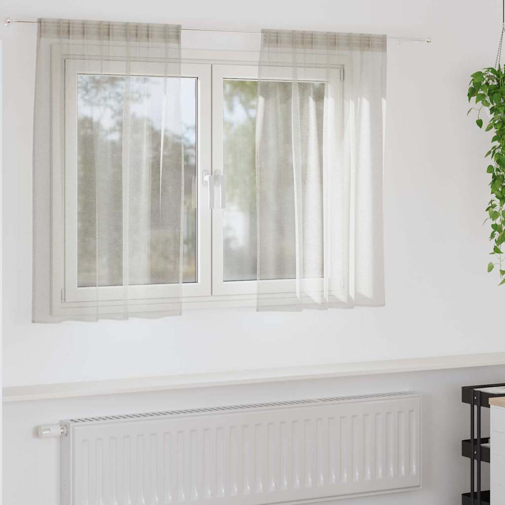 Curtains with Curtains 2 pcs Cream 140x140cm Polyester