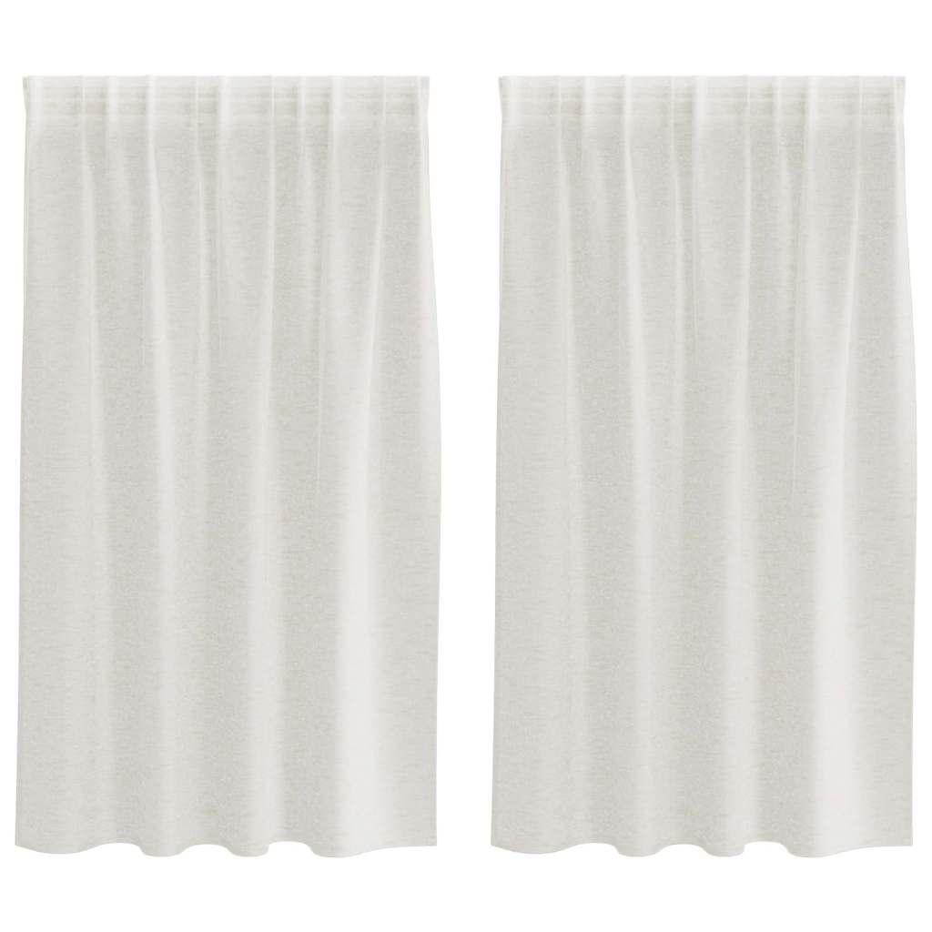 Curtains with Curtains 2 pcs Cream 140x140cm Polyester