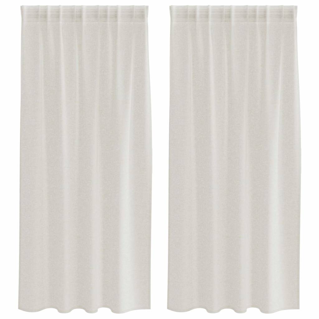 Curtains with Curtains 2 pcs Cream 140x175cm Polyester