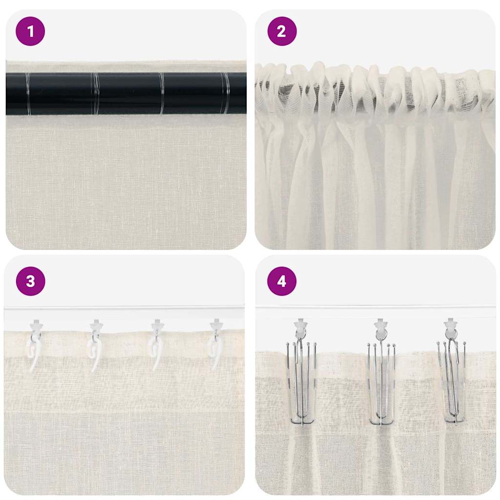 Curtains with Curtains 2 pcs Cream 140x225cm Polyester