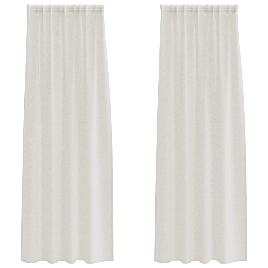 Curtains with Curtains 2 pcs Cream 140x225cm Polyester