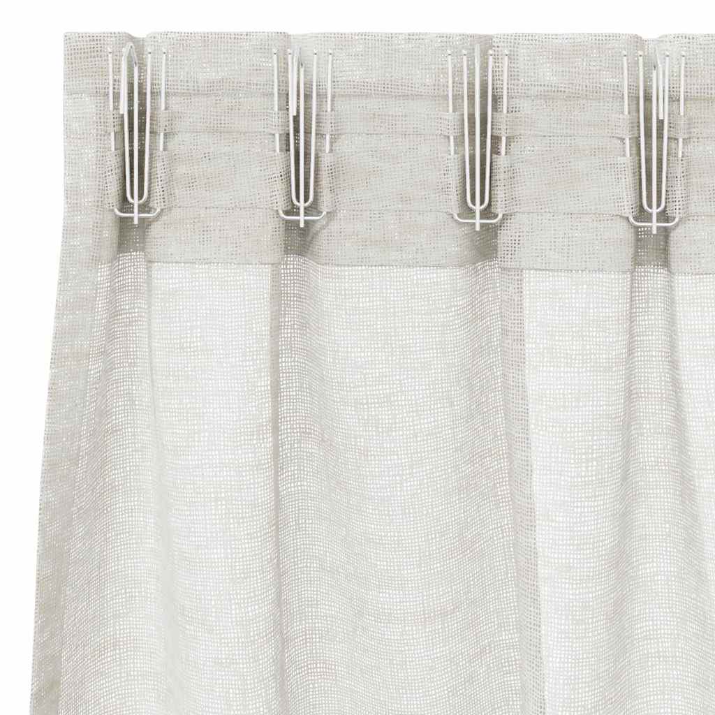 Curtains with Curtains 2 pcs Cream 140x260cm Polyester
