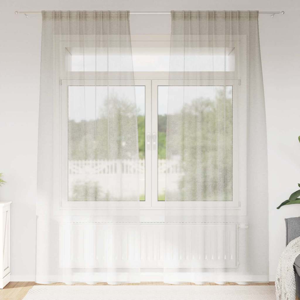 Curtains with Curtains 2 pcs Cream 140x260cm Polyester