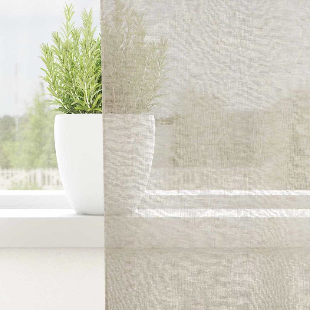 Curtains with Curtains 2 pcs Sand 140x140cm Polyester