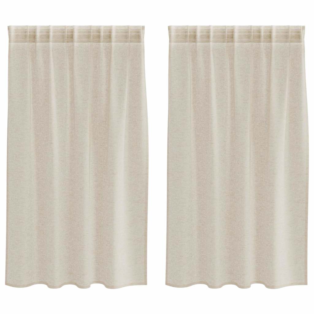 Curtains with Curtains 2 pcs Sand 140x140cm Polyester