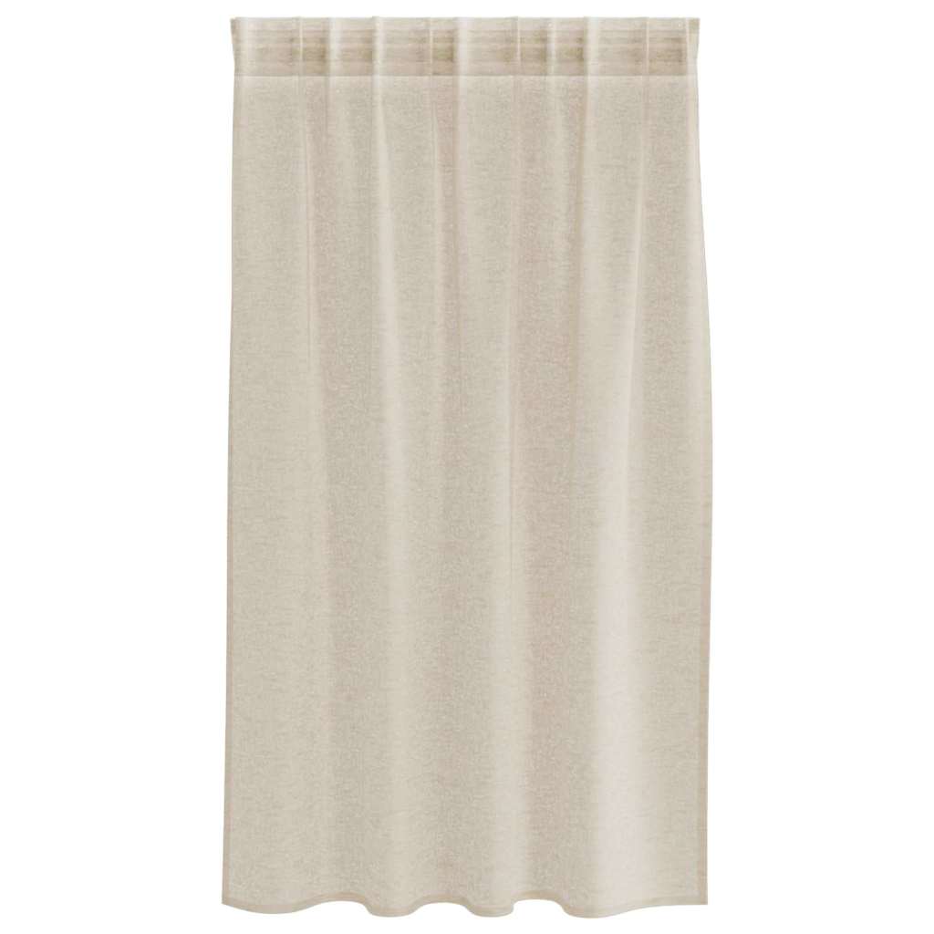 Curtains with Curtains 2 pcs Sand 140x140cm Polyester