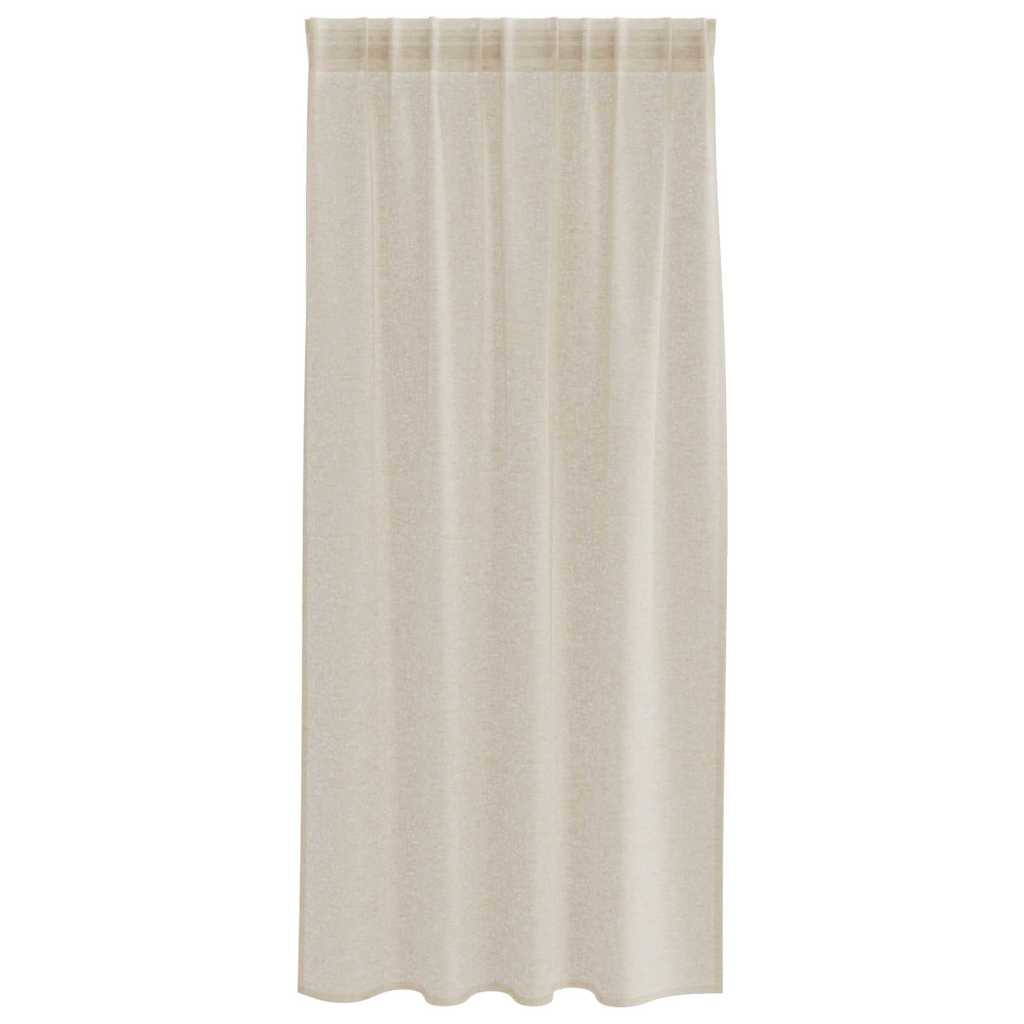 Curtains with Curtains 2 pcs Sand 140x175cm Polyester