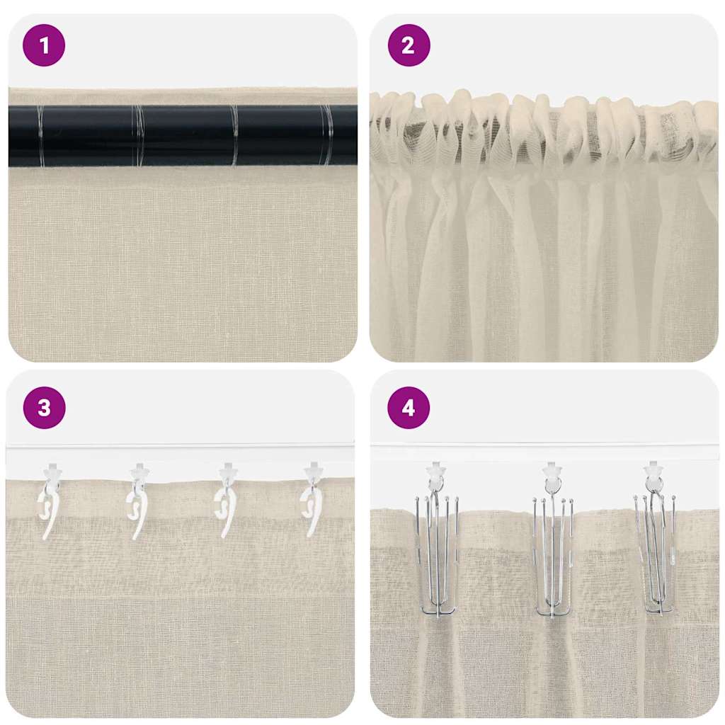 Curtains with Curtains 2 pcs Sand 140x225cm Polyester