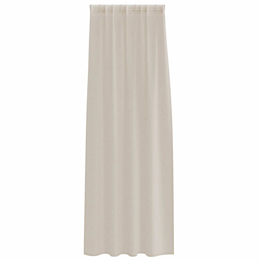 Curtains with Curtains 2 pcs Sand 140x225cm Polyester