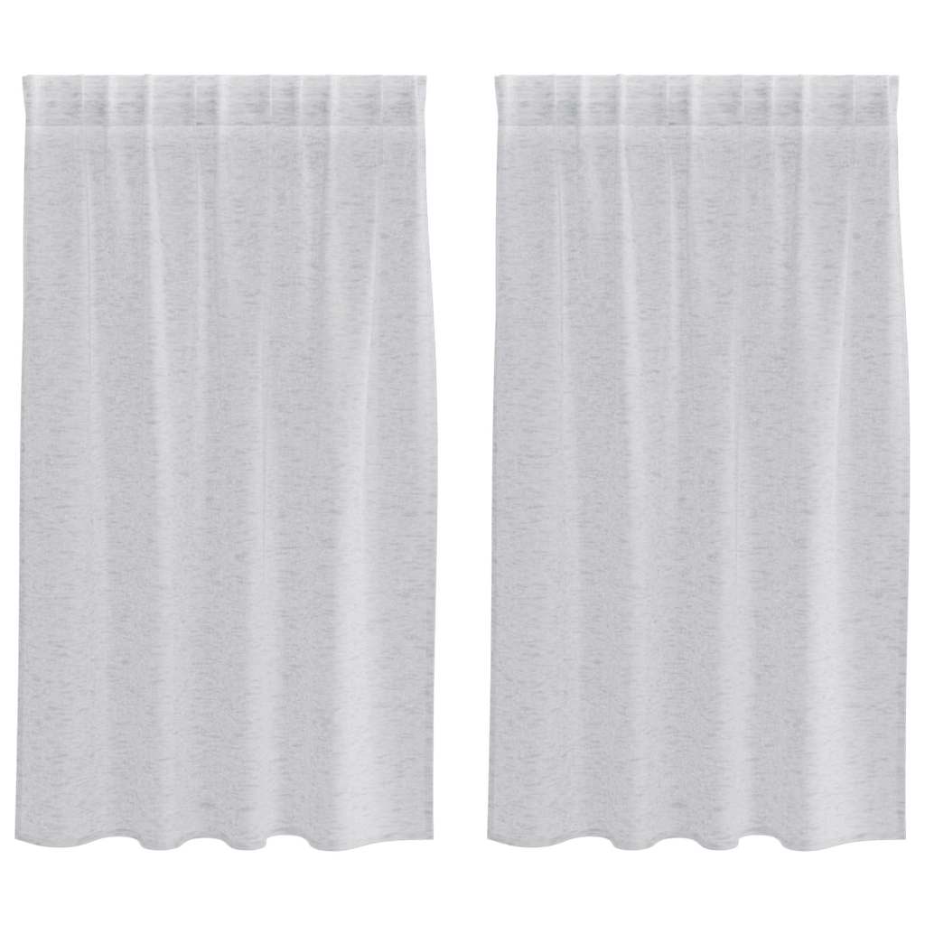 Curtains with Curtains 2 pcs Light grey 140x140cm Polyester
