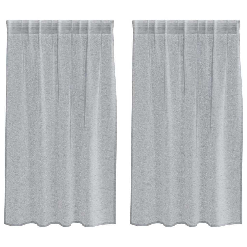 Curtains with Curtains 2 pcs Dark grey 140x140cm Polyester