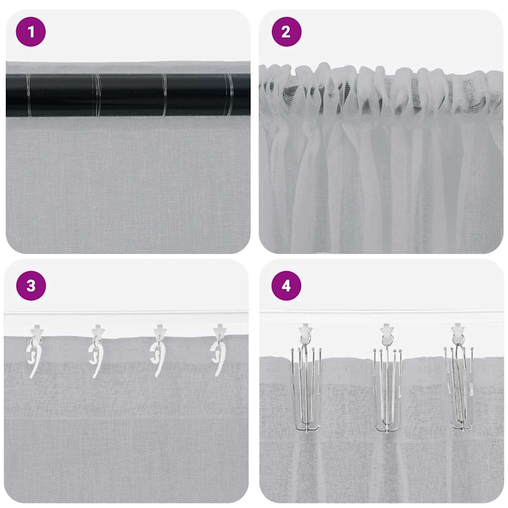 Curtains with Curtains 2 pcs Dark grey 140x260cm Polyester