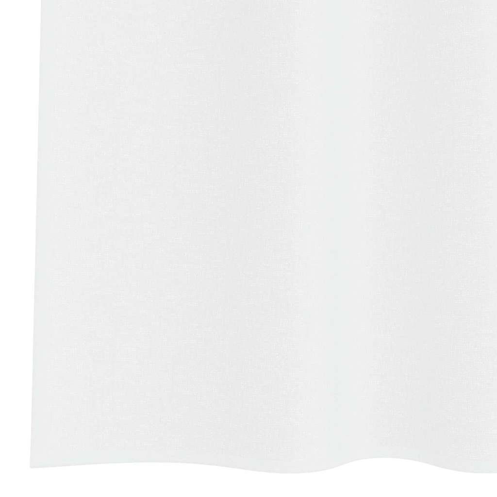 Curtains with Curtains 2 pcs White Polyester