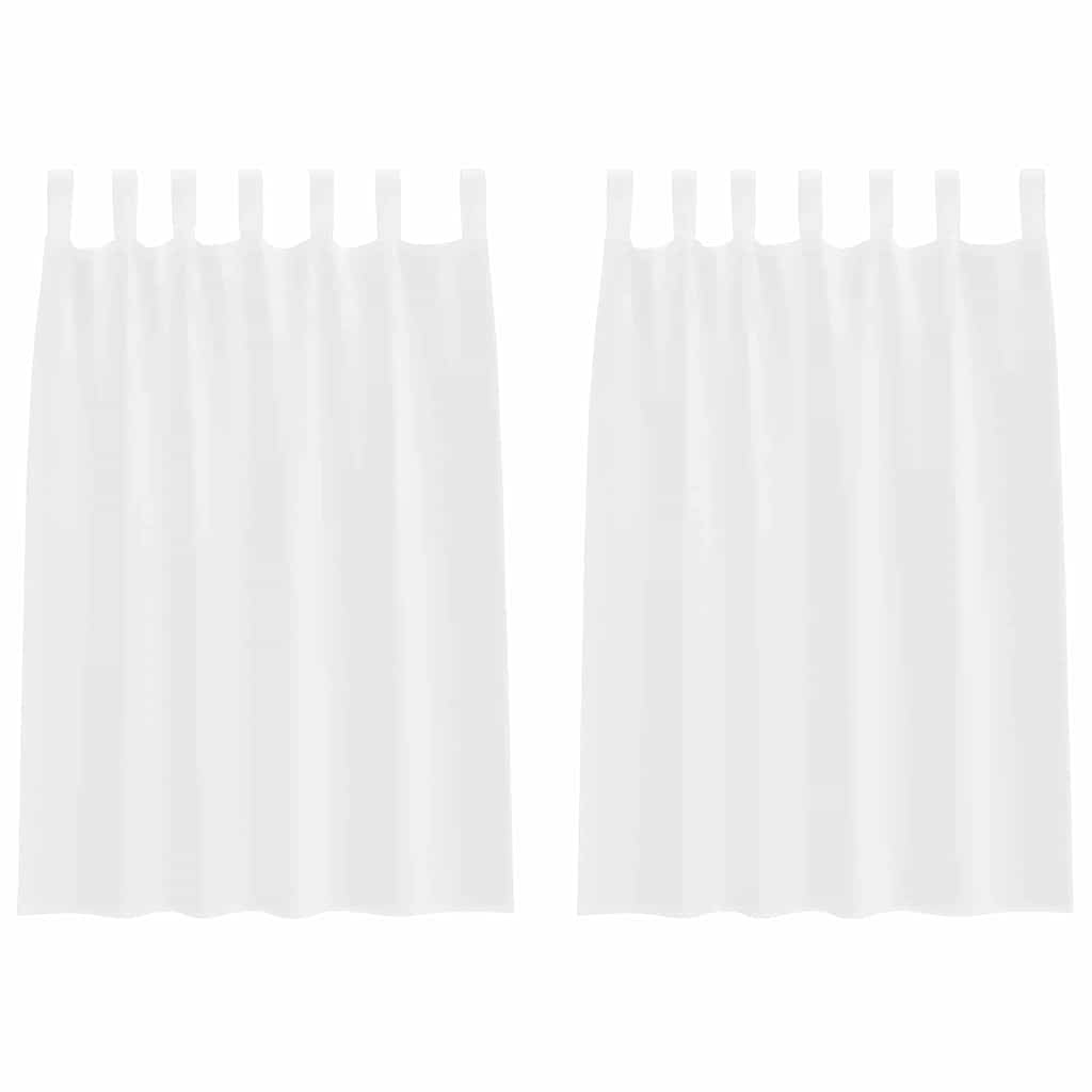 Curtains with Curtains 2 pcs White Polyester