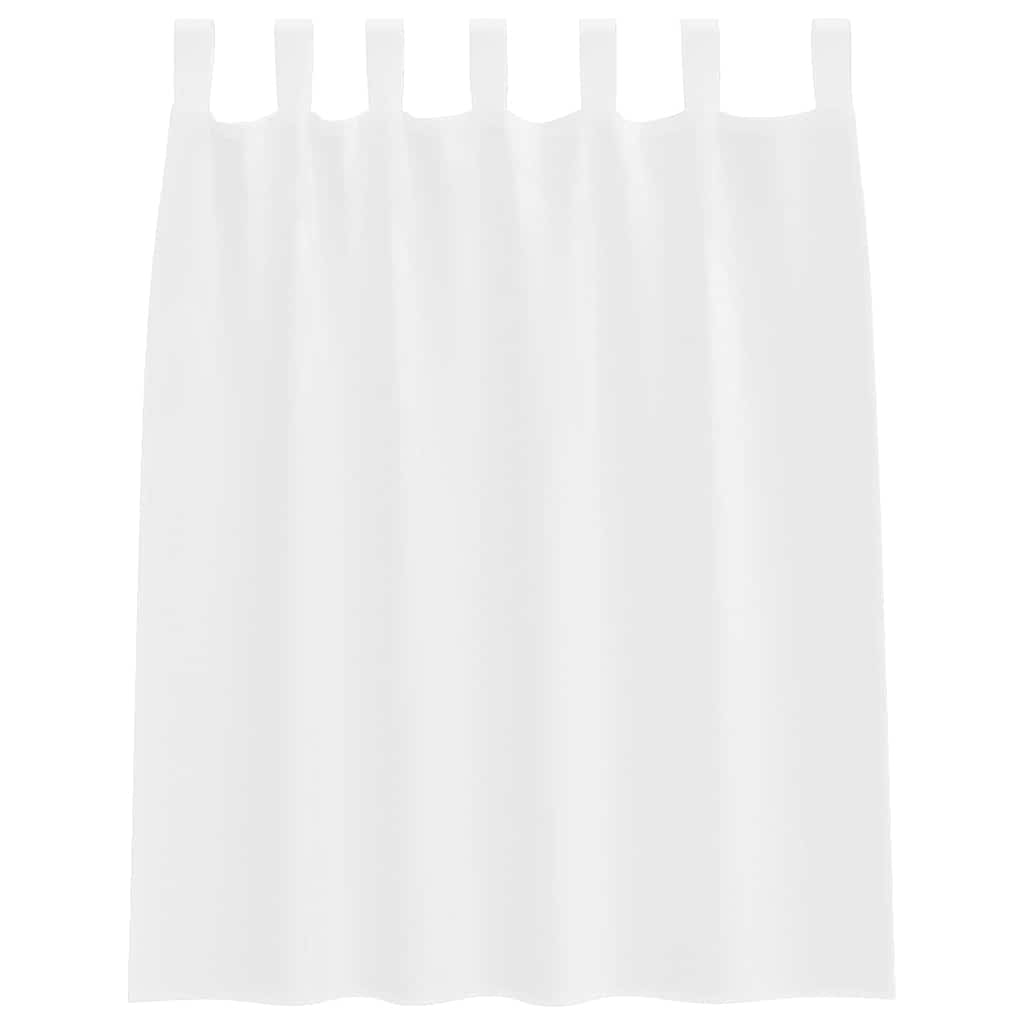Curtains with Curtains 2 pcs White Polyester