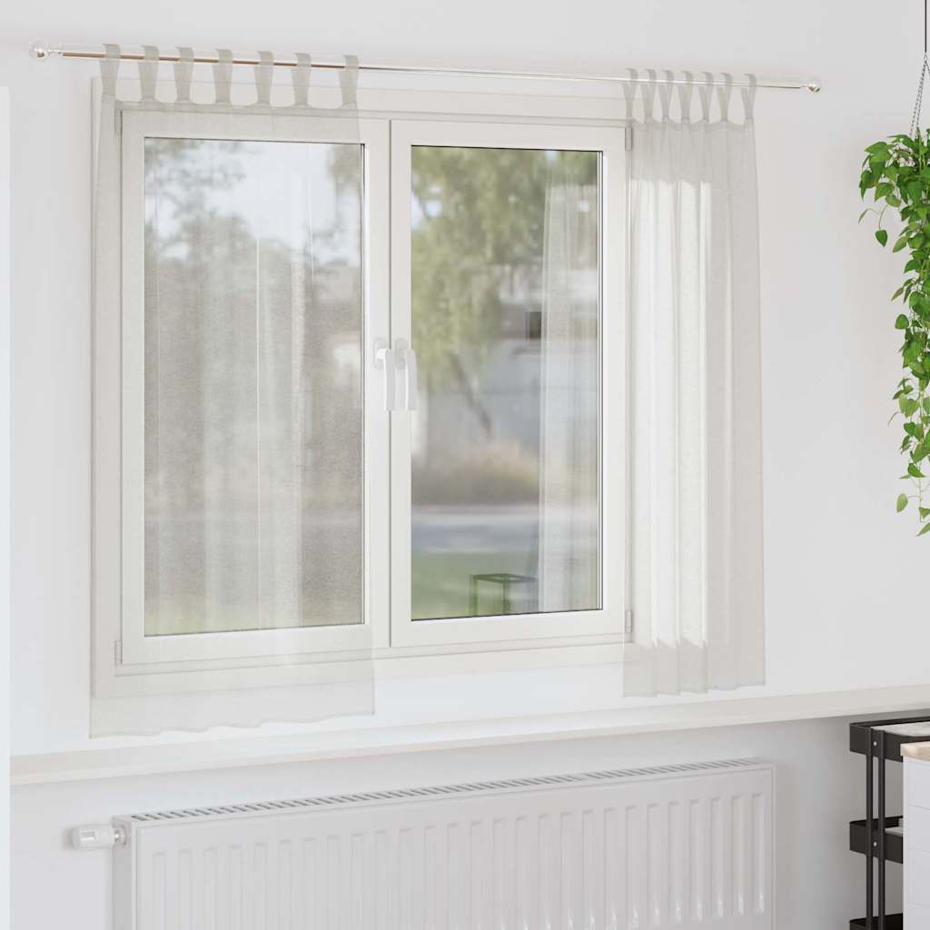 Curtains with Curtains 2 pcs Cream 140x175cm Polyester