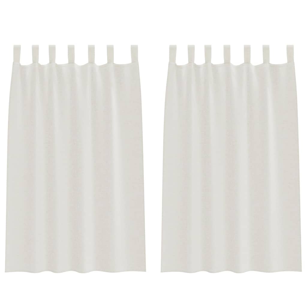 Curtains with Curtains 2 pcs Cream 140x175cm Polyester