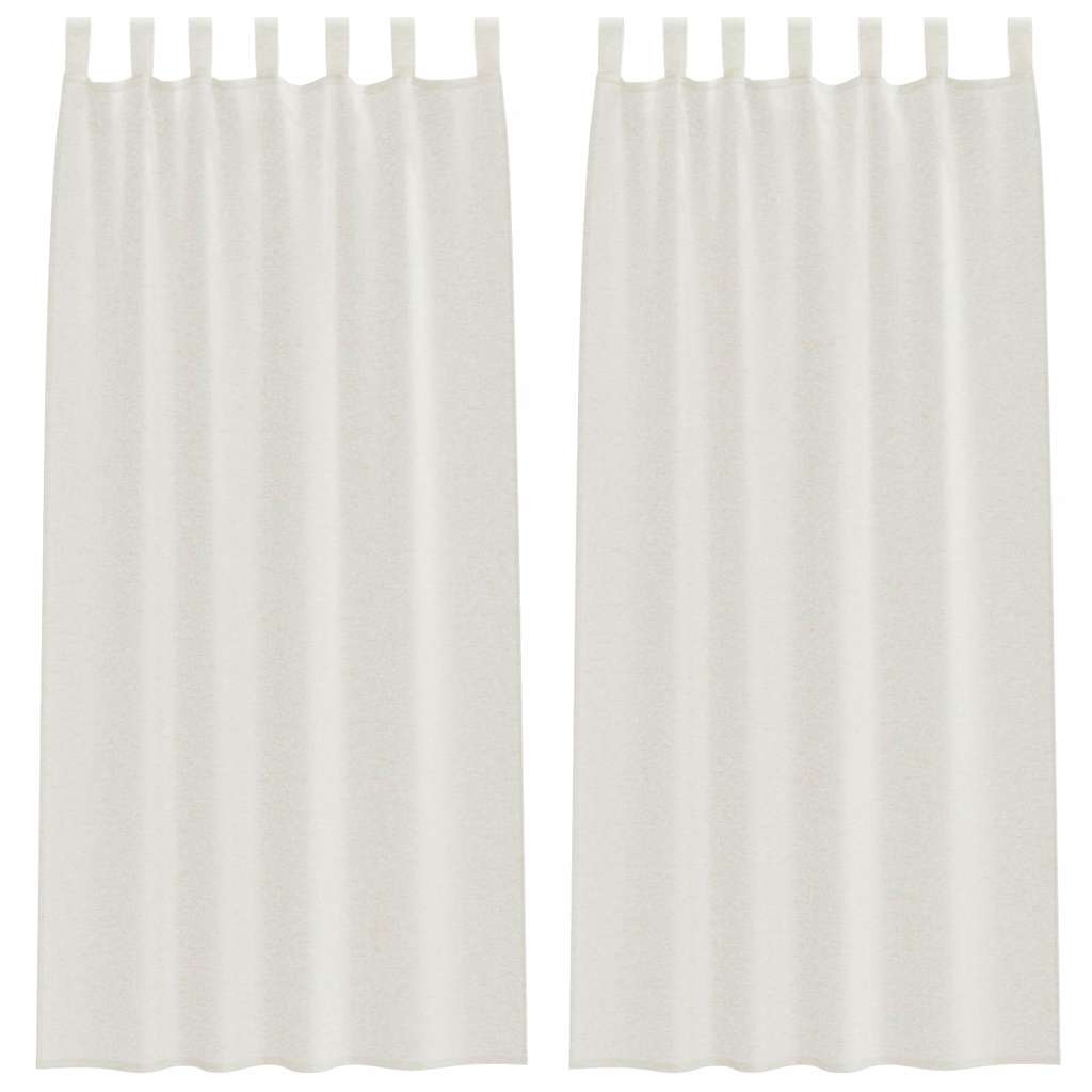 Curtains with Curtains 2 pcs Cream 140x225cm Polyester