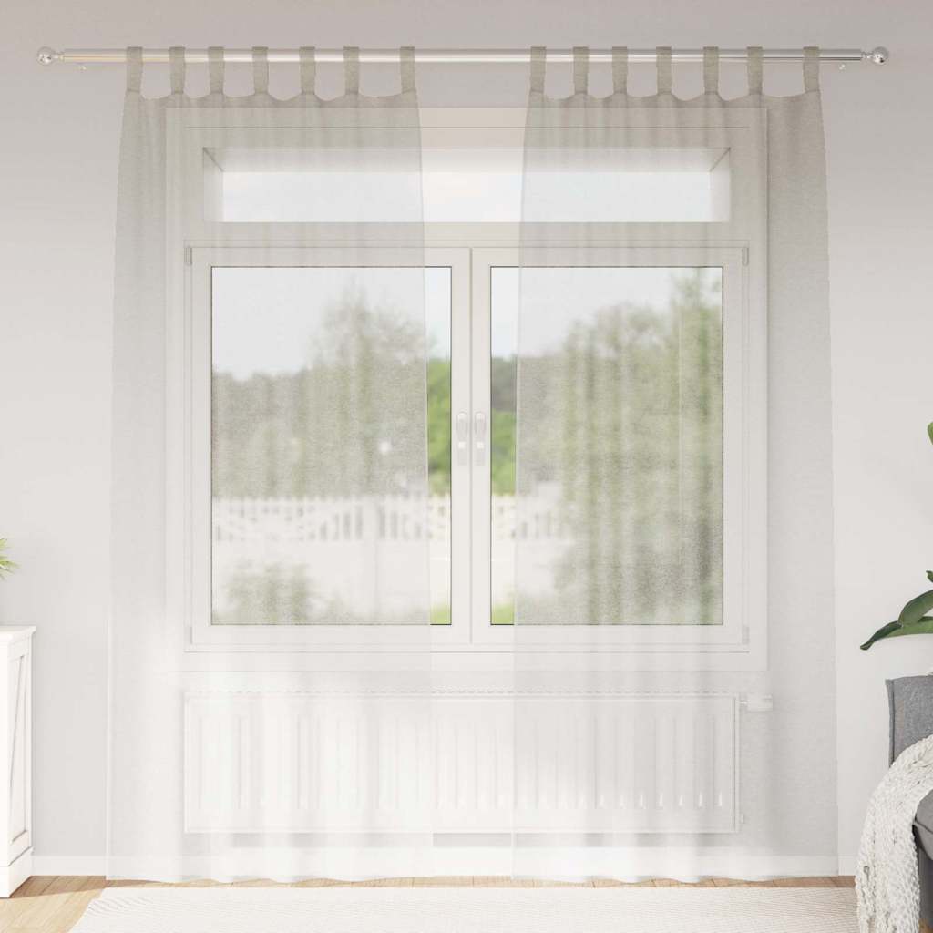 Curtains with Curtains 2 pcs Cream 140x245cm Polyester