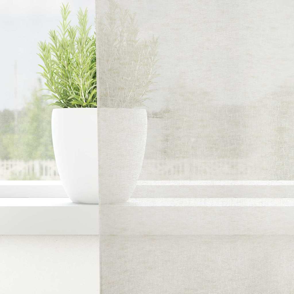 Curtains with Curtains 2 pcs Cream 140x260cm Polyester